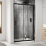 Delphi Expressions Matt Black Sliding Shower Door - 6mm Glass