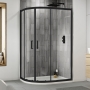 Delphi Expressions Matt Black Offset Quadrant Shower Enclosure - 6mm Glass