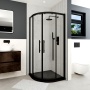 Delphi Factor Matt Black 8mm 2-Door Quadrant Shower Enclosure