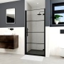 Delphi Factor Matt Black 8mm Easy-Clean Hinged Shower Door (1900mm High)