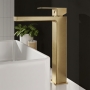 Delphi Fathom Brushed Brass High Rise Tall Mono Basin Mixer Tap
