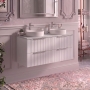 Delphi Focus 1200mm 4-Drawer Wall Hung Premium Fluted Countertop Vanity Unit