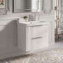 Delphi Focus 600mm 2-Drawer Wall Hung Fluted Vanity Unit (inc Basin)