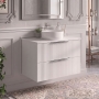 Delphi Focus 800mm 2-Drawer Wall Hung Fluted Countertop Vanity Unit