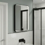 Delphi Genoa Black Inset Framed LED Touch Sensor Bathroom Mirror 700mm x 500mm