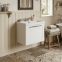 Delphi Grange Satin White 500mm 1-Drawer Wall Hung Vanity Unit with Basin