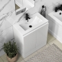 Delphi AquaGuard Floor Standing 2-Door Vanity Unit with Basin 600mm Wide - White
