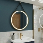 Delphi Halo Brushed Brass LED Touch Sensor Round Bathroom Mirror 600mm x 600mm