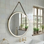 Delphi Halo Brushed Brass LED Touch Sensor Round Bathroom Mirror 800mm x 800mm