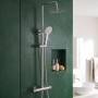 Delphi Henley Thermostatic Bar Mixer Shower with Fixed Head and Shower Kit - Chrome