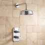 Delphi Highgate Chrome Dual Concealed Shower Set with Fixed Head