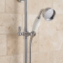 Delphi Traditional Chrome/White Slider Rail Shower Kit (inc Outlet Elbow)