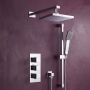Delphi Holbrook Thermostatic Triple Concealed Mixer Shower with Shower Kit + Fixed Shower Head - Chrome