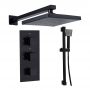 Delphi Holbrook Thermostatic Triple Concealed Mixer Shower with Shower Kit + Fixed Shower Head - Black