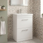 Delphi Horizon 600mm 2-Drawer Floor Standing Vanity Unit (inc Basin)