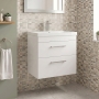 Delphi Horizon 600mm 2-Drawer Wall Hung Vanity Unit (inc Basin)