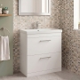 Delphi Horizon 800mm 2-Drawer Floor Standing Vanity Unit (inc Basin)