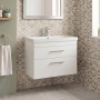 Delphi Horizon 800mm 2-Drawer Wall Hung Vanity Unit (inc Basin)