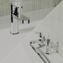 Delphi Loop Chrome Basin Mixer and Bath Shower Mixer Tap Set (inc Shower Kit and Press Top Waste)