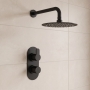 Delphi Loop Black Dual Concealed Shower Set with Fixed Head