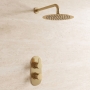 Delphi Loop Brushed Brass Dual Concealed Shower Set with Fixed Head