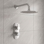 Delphi Loop Chrome Dual Concealed Shower Set with Fixed Head