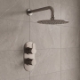 Delphi Loop Brushed Pewter Dual Concealed Shower Set with Fixed Head