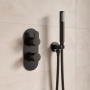 Delphi Loop Black Dual Concealed Shower Set with Handset and Bracket