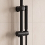 Delphi Round Pencil Matt Black Slider Rail Shower Kit (inc Outlet Elbow)