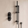 Delphi Loop Matt Black Dual Concealed Shower Set with Slide Rail Kit