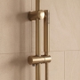 Delphi Round Pencil Brushed Brass Slider Rail Shower Kit (inc Outlet Elbow)