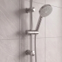 Delphi Round Pencil Chrome Slider Rail Shower Kit (inc Outlet Elbow)