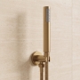 Delphi Round Pencil Brushed Brass Shower Handset (inc Bracket and Hose)