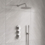 Delphi Loop Chrome Triple Concealed Shower Set with Fixed Head and Handset