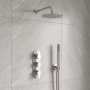 Delphi Loop Chrome Triple Concealed Shower Set with Fixed Head and Handset