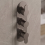 Delphi Loop Brushed Pewter 2-Outlet Triple Concealed Shower Valve