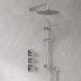 Delphi Loop Chrome Triple Concealed Shower Set with Fixed Head and Slide Rail Kit