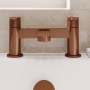 Delphi Loop Brushed Bronze Pillar Mounted Bath Filler Tap