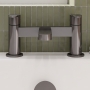 Delphi Loop Brushed Pewter Pillar Mounted Bath Filler Tap
