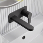 Delphi Loop Matt Black 2-Hole Wall Mounted Basin Mixer Tap (inc Backplate)