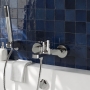 Delphi Loop Chrome Wall Mounted Bath Shower Mixer Tap (inc Kit)