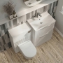 Delphi Lyra Satin White 1100mm 2-Drawer Waterproof Bathroom Furniture Combination Unit