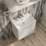 Delphi Lyra Satin White 500mm 1-Drawer Wall Hung Waterproof Vanity Unit with Basin