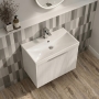 Delphi Lyra Satin White 600mm 1-Drawer Wall Hung Waterproof Vanity Unit with Basin