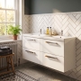Delphi Modulo 1200mm 4-Drawer Wall Hung Vanity Unit (inc Twin Basin)