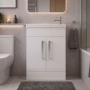 Delphi Modulo Slimline 600mm 2-Door Floor Standing Vanity Unit (inc Basin)
