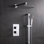 Delphi Nectar Chrome Dual Concealed Shower Set with Fixed Head and Slide Rail Kit
