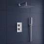 Delphi Nexus Chrome Dual Concealed Shower Set with Large Drencher Head and Handset