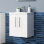 Delphi Nordic 500mm 2-Door Wall Hung Vanity Unit (inc Basin)