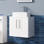 Delphi Nordic 600mm 2-Door Wall Hung Countertop Vanity Unit